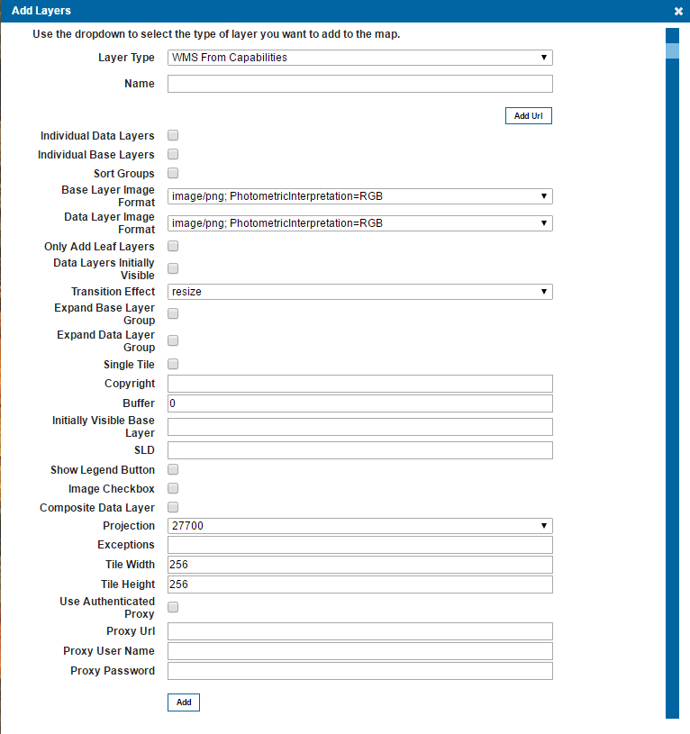 WMS (OGC  Map Service) from Capabilities